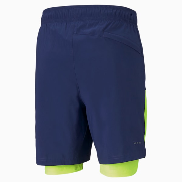 Shorts Running 2 en 1 de 7" Favourite para Hombre, Elektro Blue-Yellow Alert, extralarge
